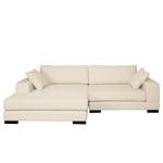 Ecksofa Mandor Strukturstoff Creme - Longchair davorstehend links