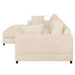 Ecksofa Mandor Strukturstoff Creme - Longchair davorstehend links