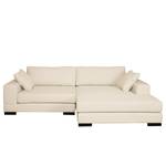 Ecksofa Mandor Strukturstoff Creme - Longchair davorstehend rechts