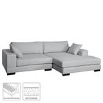 Ecksofa Mandor Strukturstoff Silbergrau - Longchair davorstehend rechts