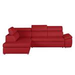 Ecksofa Manono Echtleder / Kunstleder Rot - Longchair davorstehend links - Keine Funktion