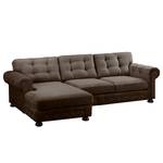 Ecksofa Marau microvezel - Bruin - Longchair vooraanzicht links