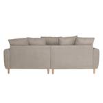 Ecksofa Margate Microfaser Taupe - Longchair davorstehend links - Mit Hocker