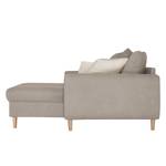 Ecksofa Margate Microfaser Microfaser - Taupe - Longchair davorstehend rechts - Mit Hocker