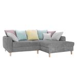 Ecksofa Margate Microfaser Microfaser - Grau - Longchair davorstehend rechts - Ohne Hocker