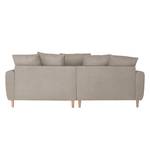 Ecksofa Margate Microfaser Taupe - Longchair davorstehend rechts - Ohne Hocker