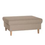 Ecksofa Margate Webstoff Webstoff - Beige - Ottomane davorstehend links - Mit Hocker