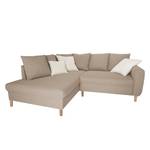 Ecksofa Margate Webstoff Webstoff - Beige - Ottomane davorstehend links - Ohne Hocker