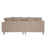 Ecksofa Margate Webstoff Webstoff - Beige - Ottomane davorstehend links - Ohne Hocker