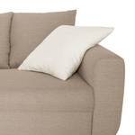 Ecksofa Margate Webstoff Webstoff - Beige - Ottomane davorstehend links - Ohne Hocker