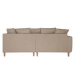 Ecksofa Margate Webstoff Webstoff - Beige - Ottomane davorstehend rechts - Mit Hocker