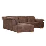 Ecksofa Marge Microfaser Braun - Longchair davorstehend links