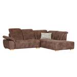 Ecksofa Marge Microfaser Microfaser - Braun - Longchair davorstehend rechts