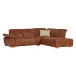 Ecksofa Marge Microfaser Vintage Cognac - Longchair davorstehend rechts