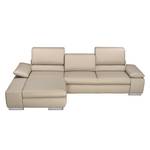 Hoekbank Masca II echt leer - Beige - Longchair vooraanzicht links - Geen functie