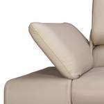 Ecksofa Masca II Echtleder Beige - Longchair davorstehend rechts - Schlaffunktion