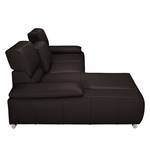 Ecksofa Masca II Echtleder Mokka - Longchair davorstehend links - Keine Funktion