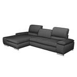 Ecksofa Masca II Strukturstoff Anthrazit - Longchair davorstehend links - Keine Funktion