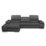 Ecksofa Masca II Strukturstoff Anthrazit - Longchair davorstehend links - Keine Funktion