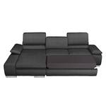 Ecksofa Masca II Strukturstoff Strukturstoff - Anthrazit - Longchair davorstehend links - Schlaffunktion