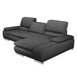 Ecksofa Masca II Strukturstoff Strukturstoff - Anthrazit - Longchair davorstehend rechts - Schlaffunktion