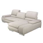 Ecksofa Masca II Strukturstoff Strukturstoff - Beige - Longchair davorstehend rechts - Schlaffunktion