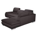 Ecksofa Masca I Strukturstoff Strukturstoff - Braun - Longchair davorstehend links - Keine Funktion