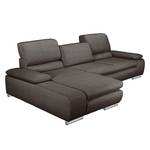 Ecksofa Masca II Strukturstoff Strukturstoff - Grau / Braun - Longchair davorstehend links - Keine Funktion