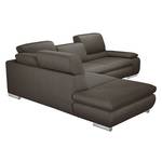 Ecksofa Masca I Strukturstoff Grau / Braun - Longchair davorstehend links - Keine Funktion