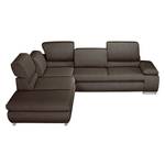 Ecksofa Masca I Strukturstoff Grau / Braun - Longchair davorstehend links - Keine Funktion