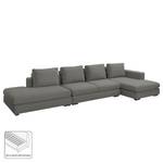 Ecksofa Maupas Webstoff Fango - Longchair davorstehend rechts