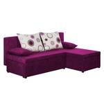 Ecksofa Max (mit Schlaffunktion / beidseitig montierbar) Microfaser - Aubergine