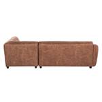 Ecksofa Mazarron Antiklederoptik Longchair/Ottomane davorstehend rechts - Keine Funktion - Braun