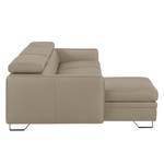 Ecksofa Menfi II Echtleder Echtleder - Taupe - Longchair davorstehend links