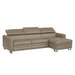 Ecksofa Menfi II Echtleder Echtleder - Taupe - Longchair davorstehend rechts