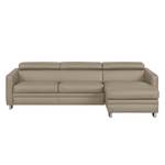 Ecksofa Menfi II Echtleder Taupe - Longchair davorstehend rechts