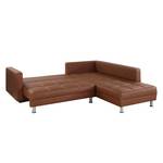 Ecksofa Blaxton mit Schlaffunktion / beidseitig montierbar - Kunstleder - Cognac