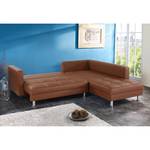 Ecksofa Blaxton mit Schlaffunktion / beidseitig montierbar - Kunstleder - Cognac