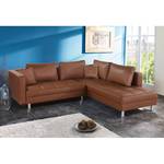 Ecksofa Blaxton mit Schlaffunktion / beidseitig montierbar - Kunstleder - Cognac