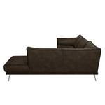 Ecksofa Milan Microfaser - Espresso - Ottomane davorstehend rechts