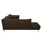 Ecksofa Milan Microfaser - Espresso - Ottomane davorstehend links