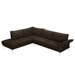 Ecksofa Milan Microfaser - Espresso - Ottomane davorstehend links