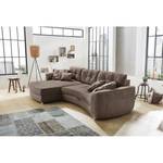 Ecksofa Milligan (mit Schlaffunktion) Microfaser - Taupe - Longchair davorstehend links