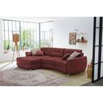 Ecksofa Milligan (mit Schlaffunktion) Microfaser - Weinrot - Longchair davorstehend links