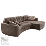 Ecksofa Milligan (mit Schlaffunktion) Microfaser - Taupe - Longchair davorstehend rechts