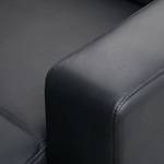 Ecksofa Mirtillo Echtleder Schwarz - Longchair davorstehend rechts