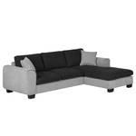 Ecksofa Moi Webstoff Grau / Anthrazit Longchair davorstehend rechts