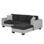 Ecksofa Moi Webstoff Grau / Anthrazit Longchair davorstehend rechts