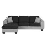 Ecksofa Moi Webstoff Grau / Anthrazit Webstoff - Grau / Anthrazit - Longchair davorstehend links