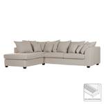 Ecksofa Murg Webstoff Creme Webstoff - Creme - Longchair davorstehend links